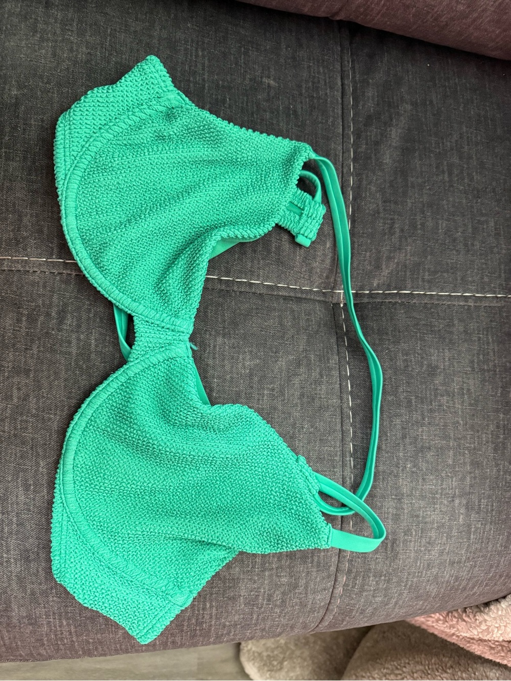 Hollister Textured Teal Bikini Top